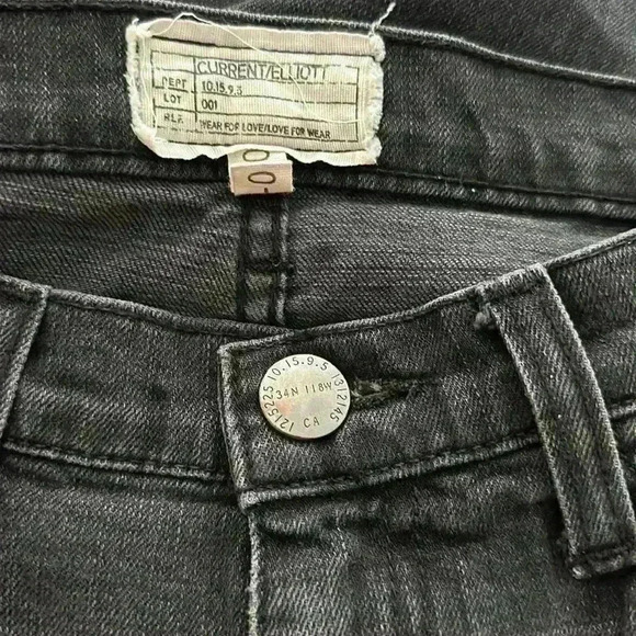 Current/Elliot Distressed Faded Black Skinny Jeans Women’s 27 - Picture 8 of 9